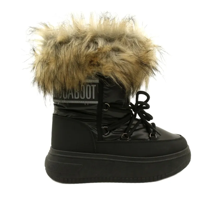 News Snow boots with fur 23SN26-6567 Black