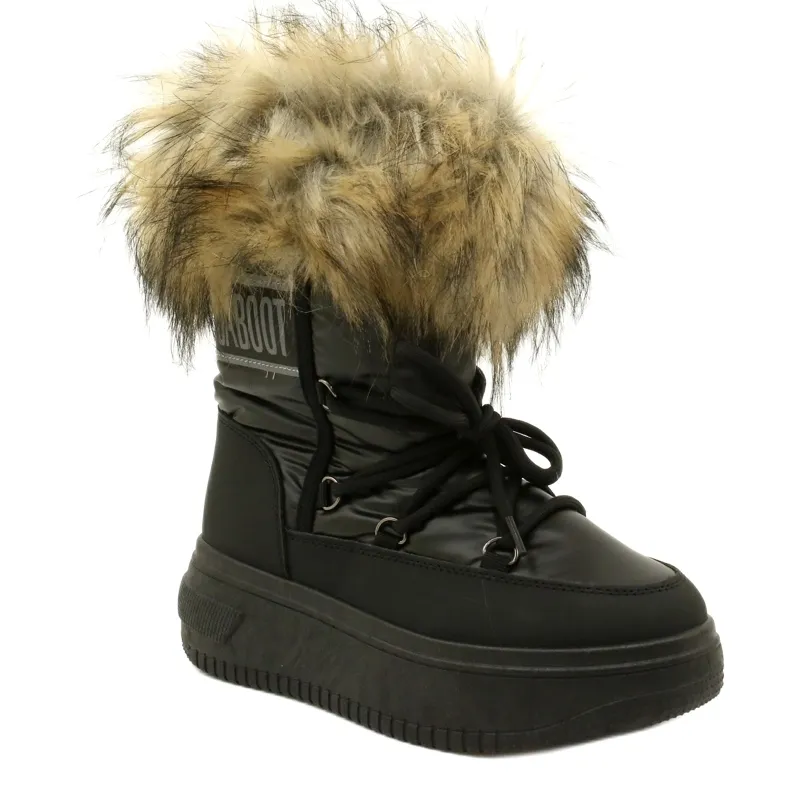 News Snow boots with fur 23SN26-6567 Black