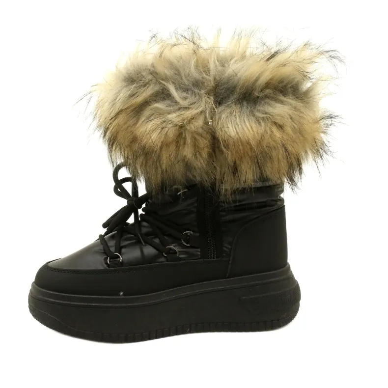 News Snow boots with fur 23SN26-6567 Black