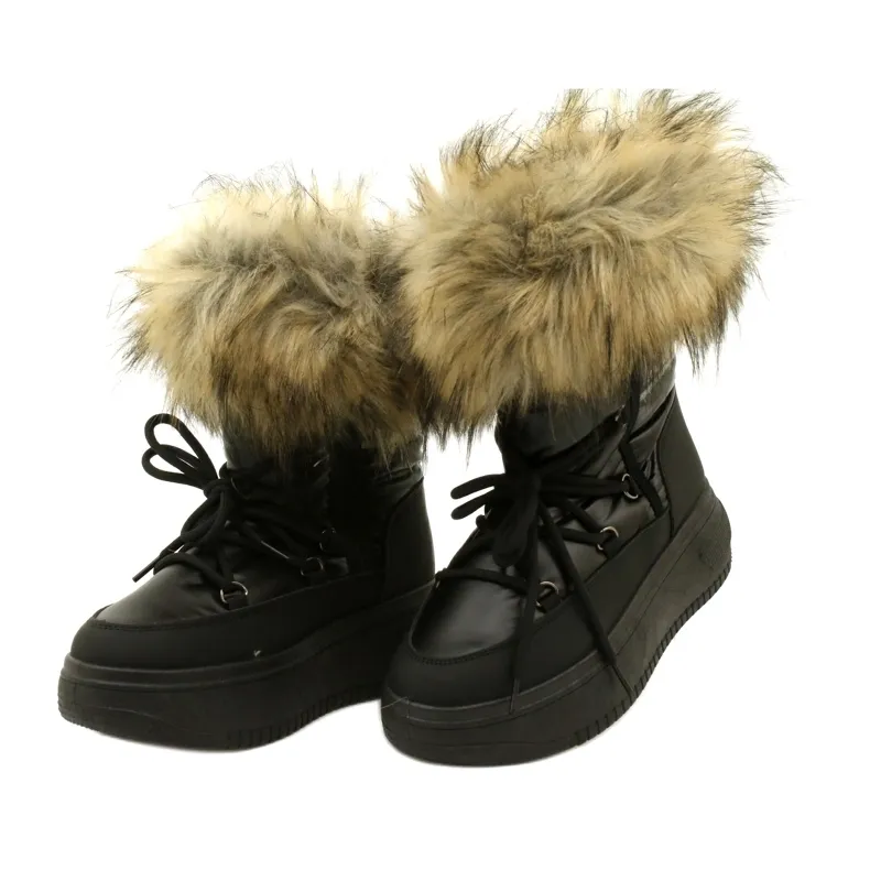 News Snow boots with fur 23SN26-6567 Black