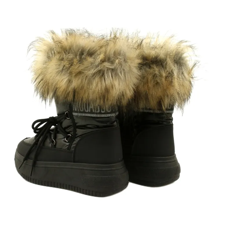 News Snow boots with fur 23SN26-6567 Black