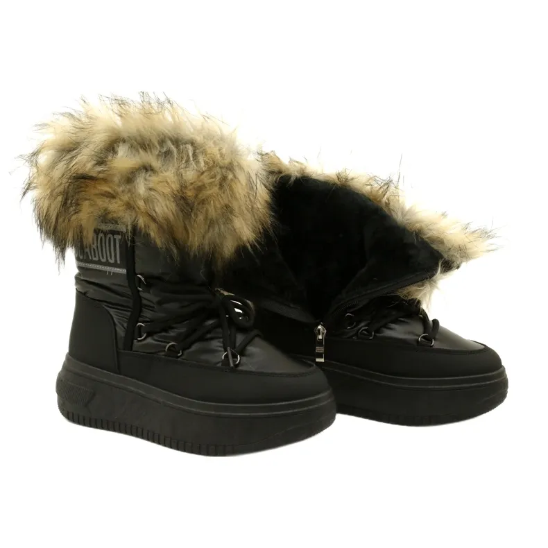 News Snow boots with fur 23SN26-6567 Black