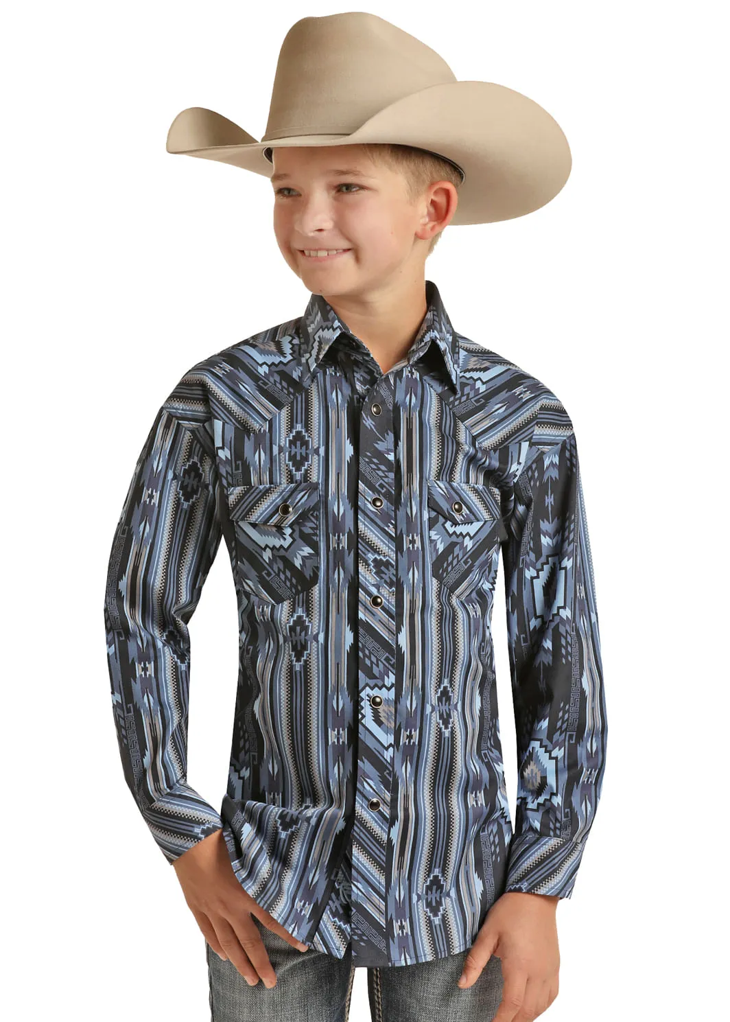 Panhandle Slim Kids Aztec Long Sleeve Shirt