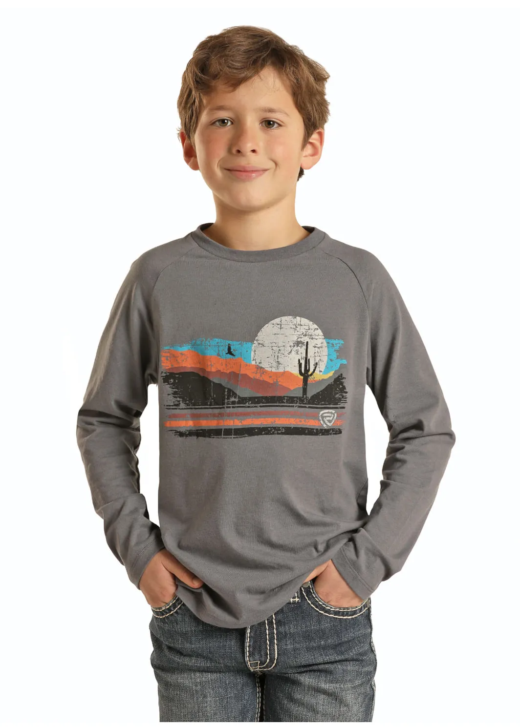 Panhandle Slim Kids Dark Greytee Long Sleeve Shirt