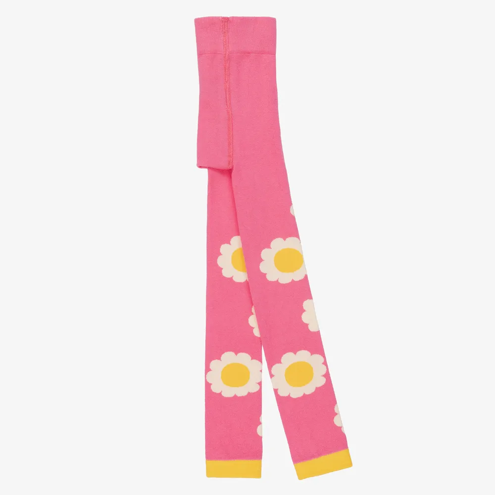 Pink Daisy Print Leggings