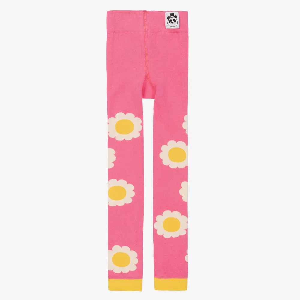 Pink Daisy Print Leggings