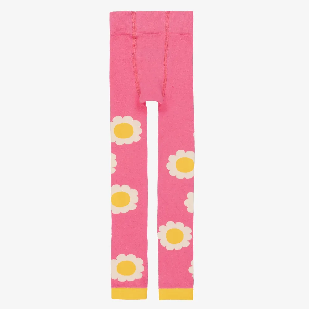 Pink Daisy Print Leggings