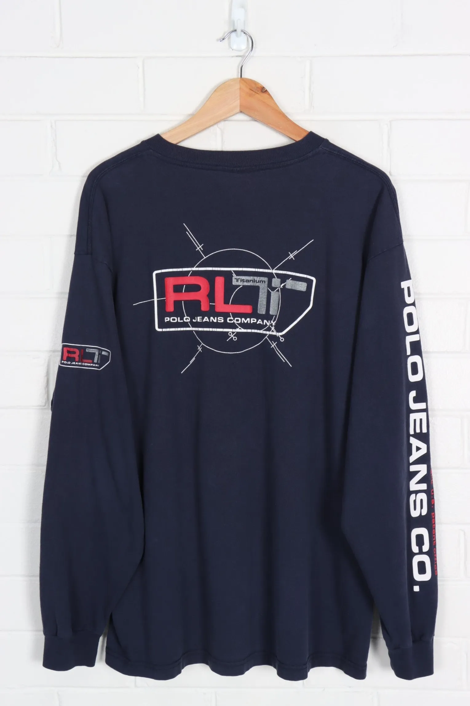 POLO JEANS RALPH LAUREN Titanium USA Made Long Sleeve T-Shirt (XL)