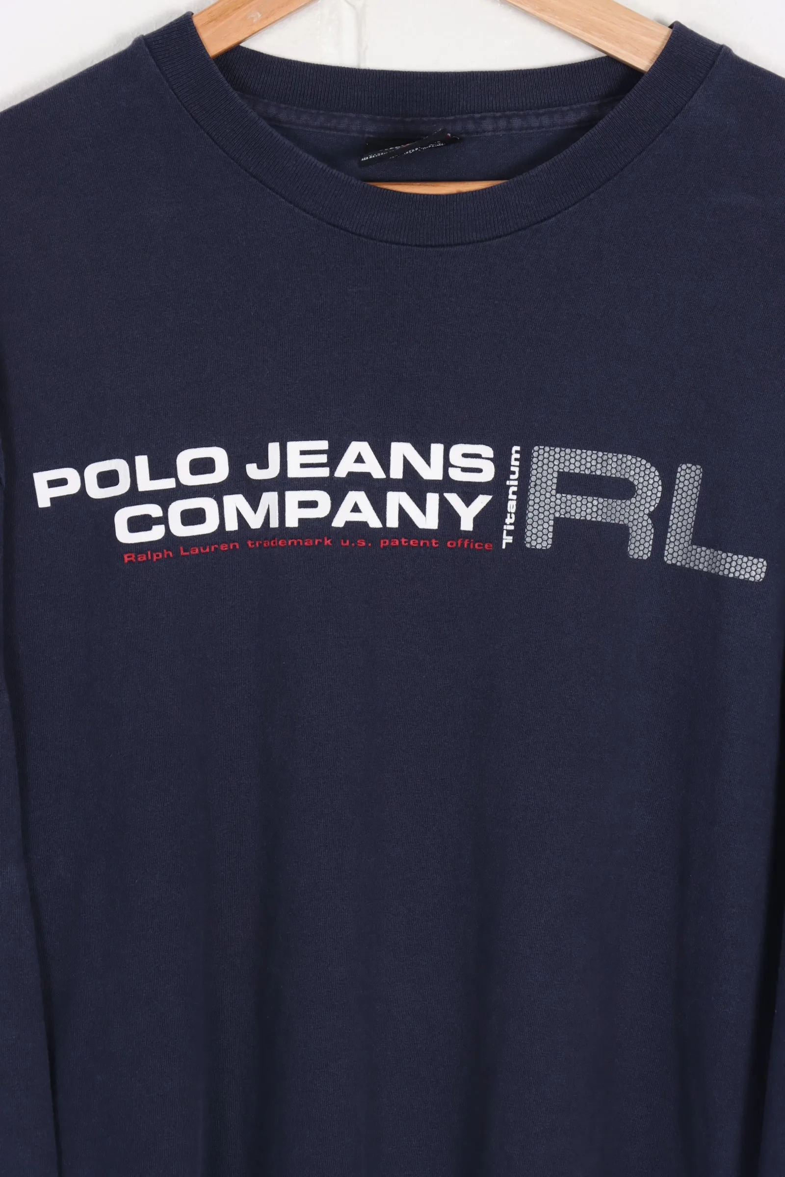 POLO JEANS RALPH LAUREN Titanium USA Made Long Sleeve T-Shirt (XL)