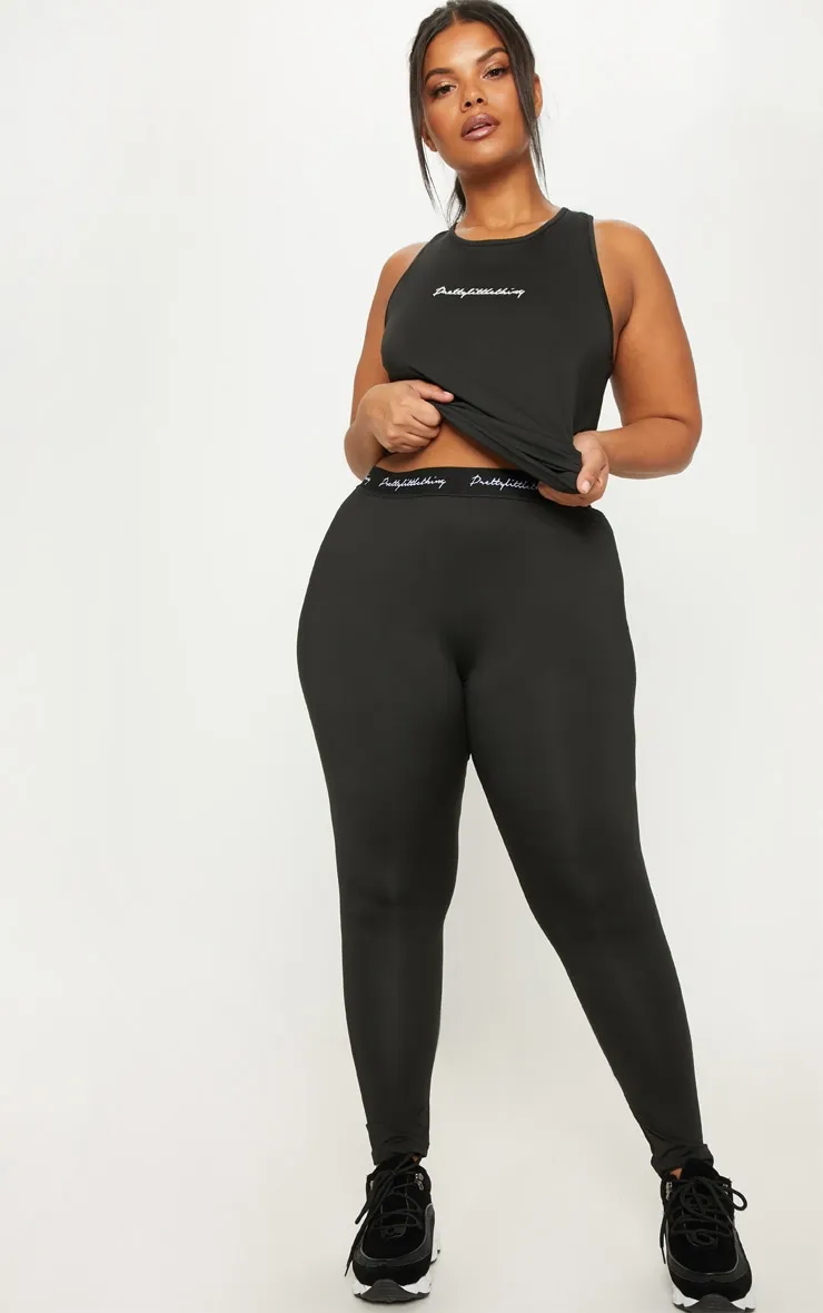 PRETTYLITTLETHING Black Plus Leggings