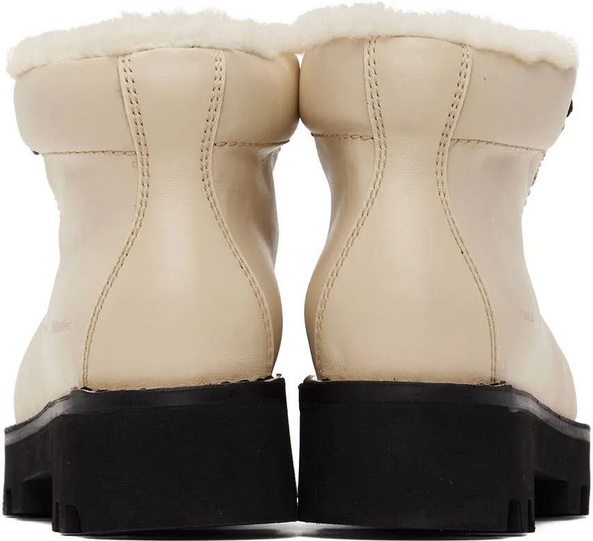 Proenza Schouler Beige Shearling Hiking Boots