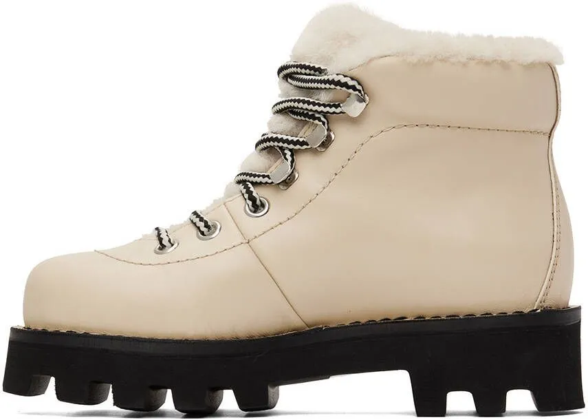 Proenza Schouler Beige Shearling Hiking Boots