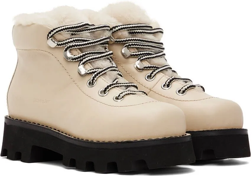 Proenza Schouler Beige Shearling Hiking Boots