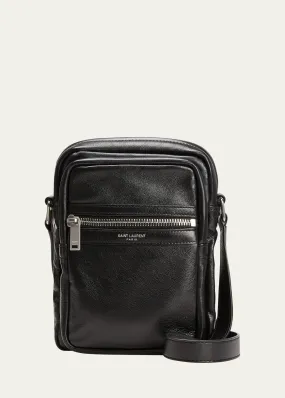 Saint Laurent Men's Brad Soft Leather Crossbody Pouch Bag