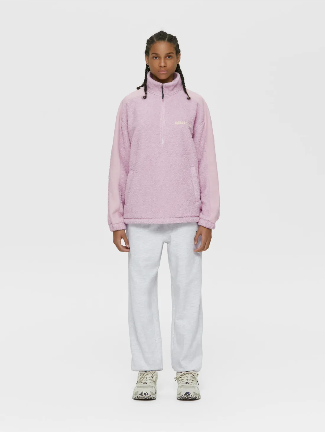 SHERPA FLEECE ANORAK-LIGHT PINK