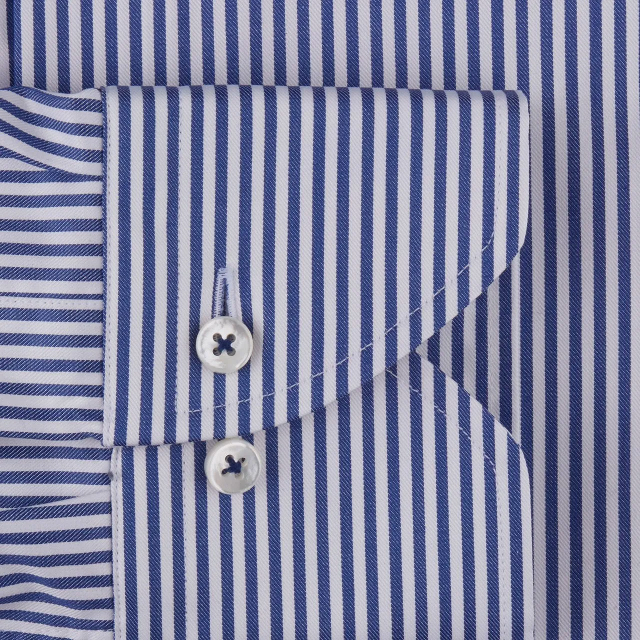 Stenstroms Blue Striped Twill Shirt