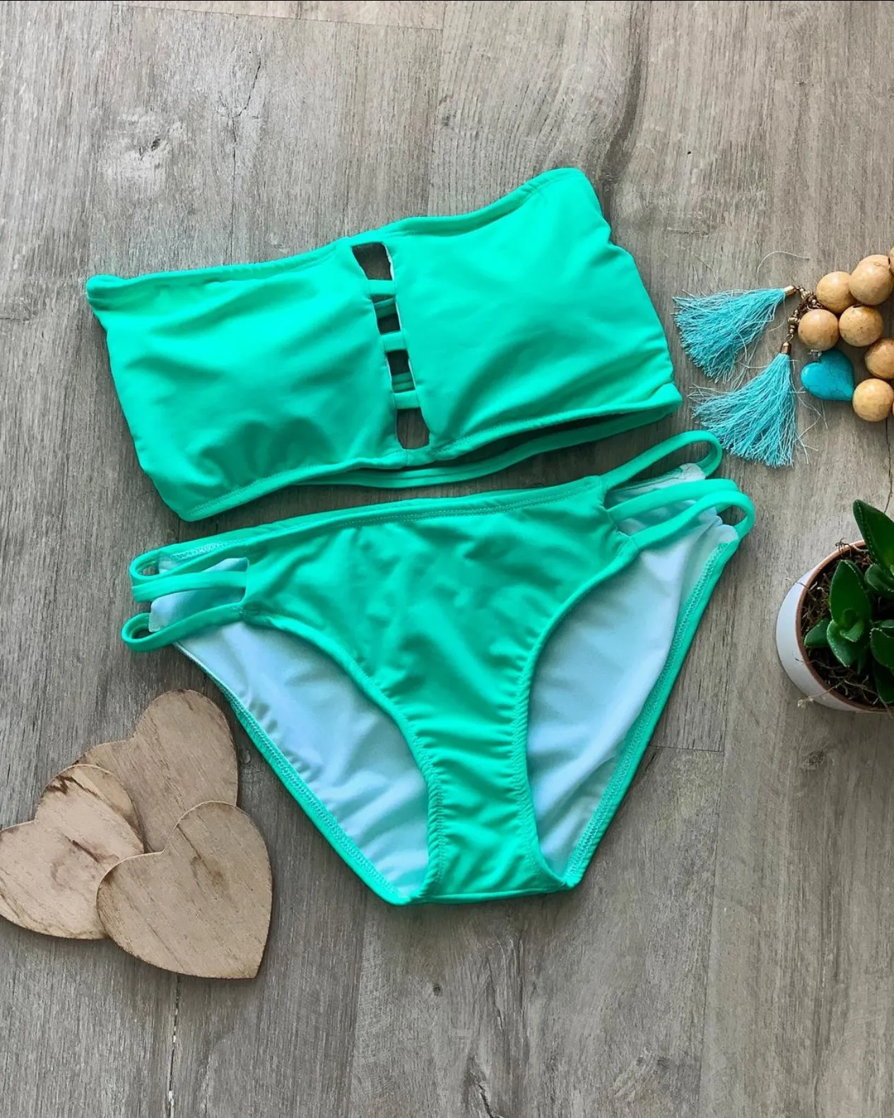 Strappy Bandeau Top - LUMO MINT