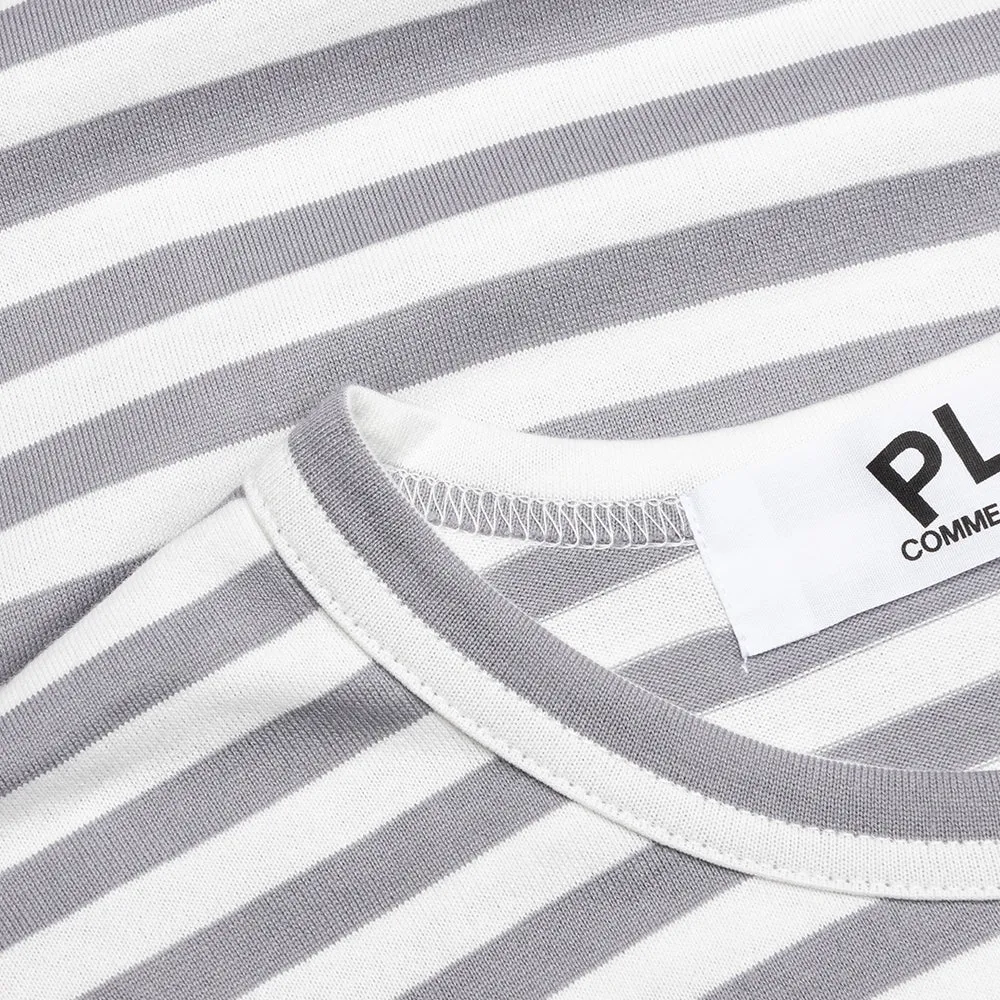 Striped Long Sleeve T-Shirt - Grey/White