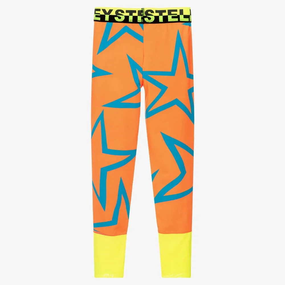 Teen Girls Orange Sport Leggings