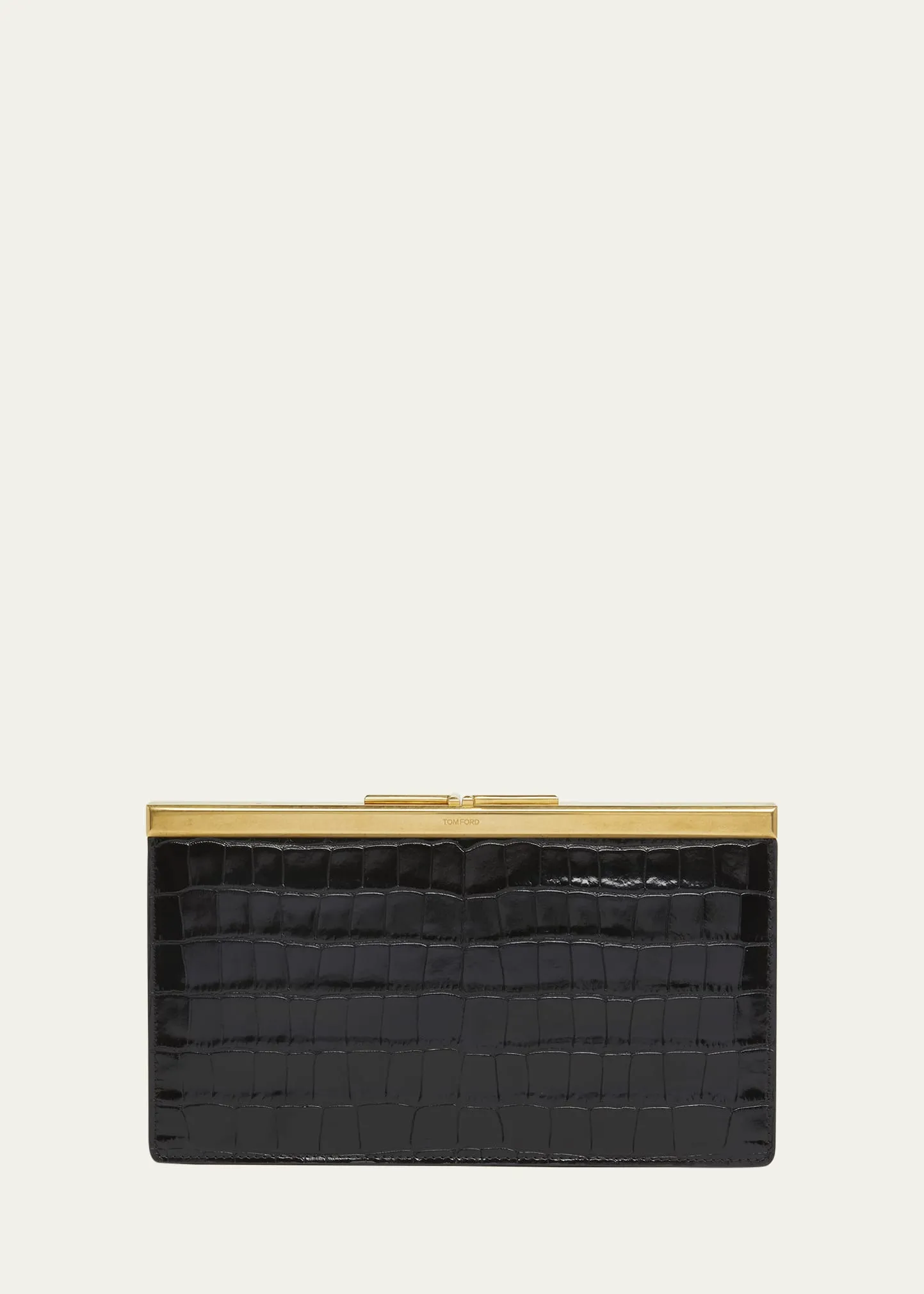 TOM FORD Shiny Croc-Embossed Crossbody Bag in Leather