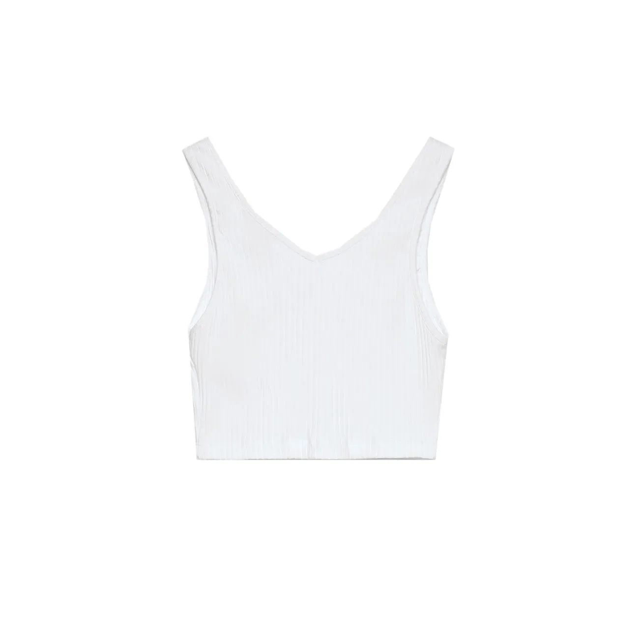 TOP COSTINA SCOLLO Donna Bianco