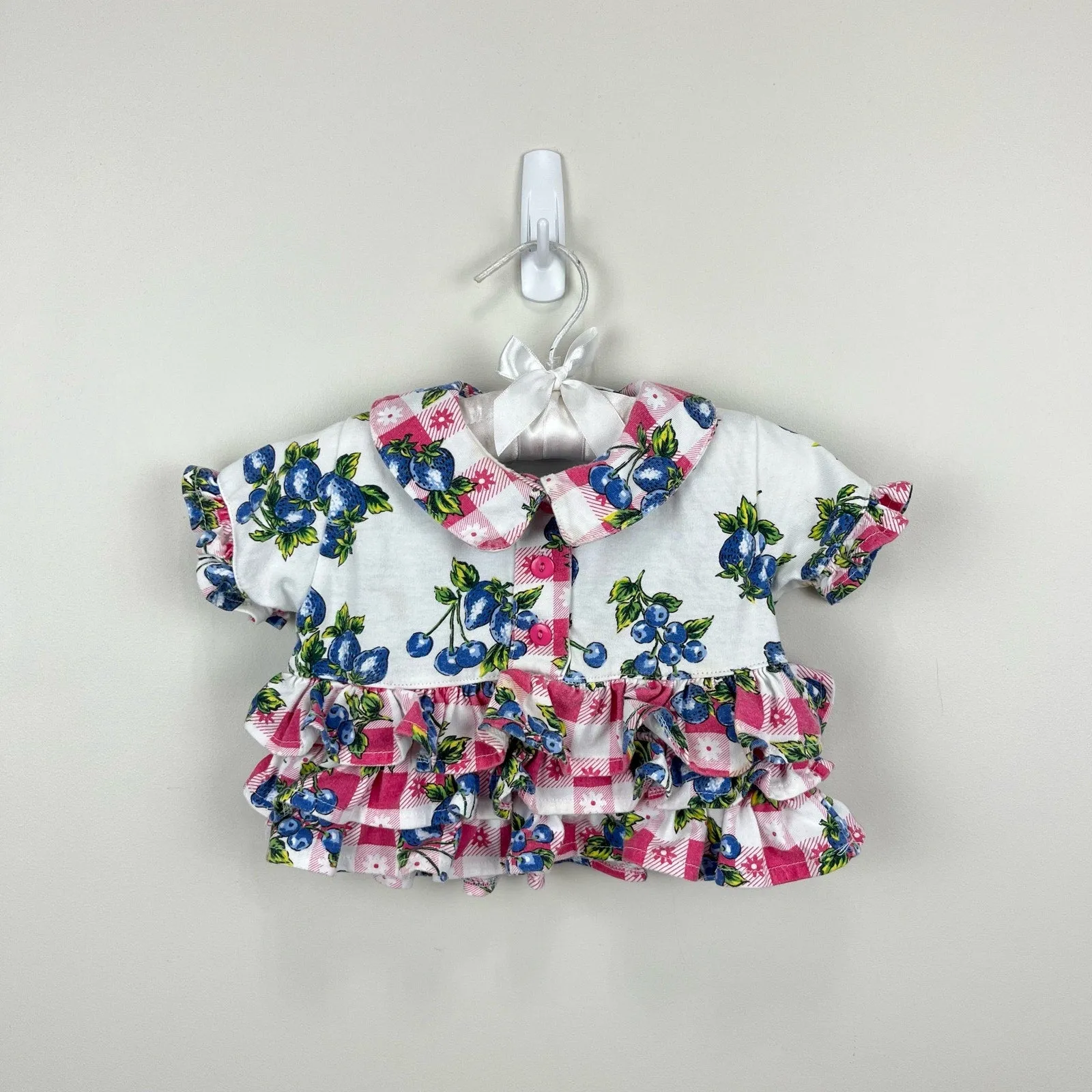 Vintage Tiny Toes Ruffle Fruit Top 12 Months