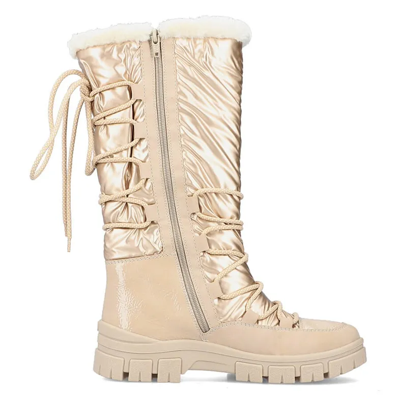 Waterproof women's high-beige snow boots Rieker Z1083-62