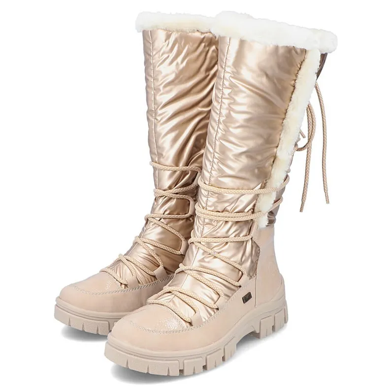 Waterproof women's high-beige snow boots Rieker Z1083-62