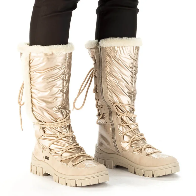 Waterproof women's high-beige snow boots Rieker Z1083-62