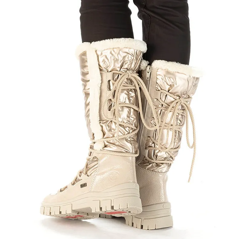 Waterproof women's high-beige snow boots Rieker Z1083-62