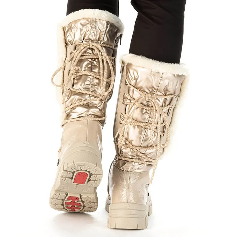 Waterproof women's high-beige snow boots Rieker Z1083-62