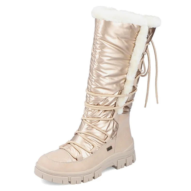 Waterproof women's high-beige snow boots Rieker Z1083-62