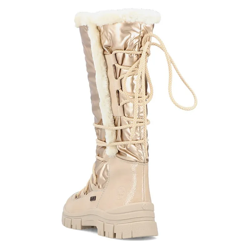 Waterproof women's high-beige snow boots Rieker Z1083-62