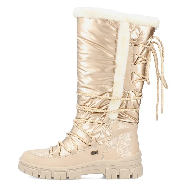 Waterproof women's high-beige snow boots Rieker Z1083-62