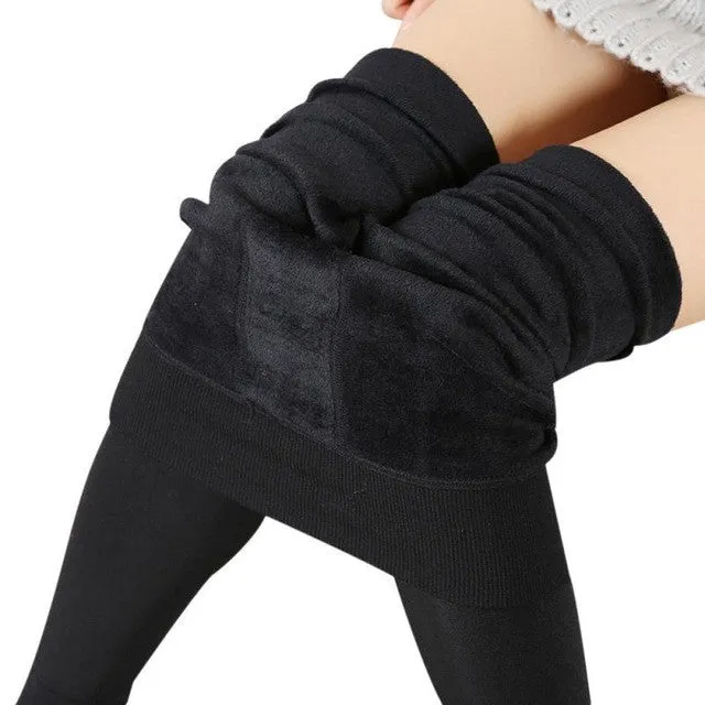 Women Winter Warm Leggings Thick Fleece Lined Stretchy Winter Leggings Solid Casual Leggings Winter Leggins Mujer#121 SM6