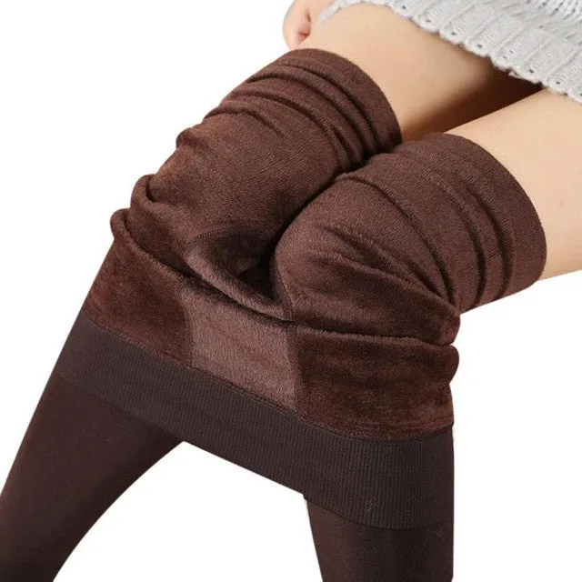 Women Winter Warm Leggings Thick Fleece Lined Stretchy Winter Leggings Solid Casual Leggings Winter Leggins Mujer#121 SM6