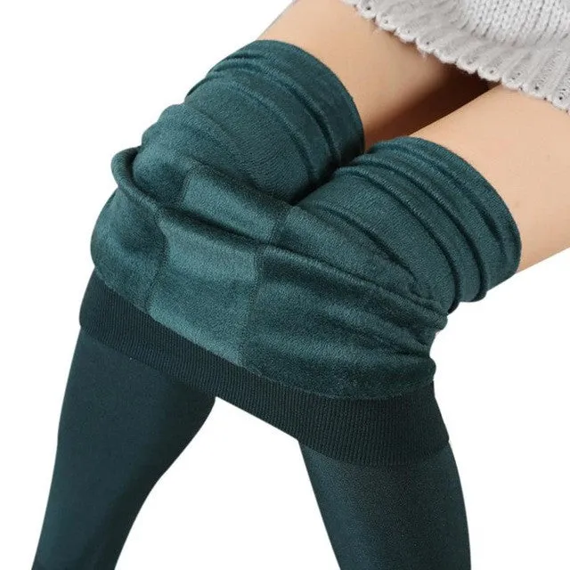 Women Winter Warm Leggings Thick Fleece Lined Stretchy Winter Leggings Solid Casual Leggings Winter Leggins Mujer#121 SM6