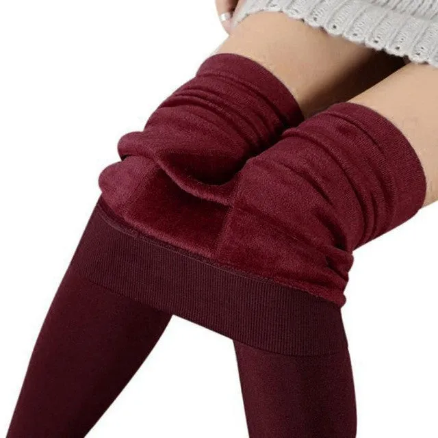 Women Winter Warm Leggings Thick Fleece Lined Stretchy Winter Leggings Solid Casual Leggings Winter Leggins Mujer#121 SM6