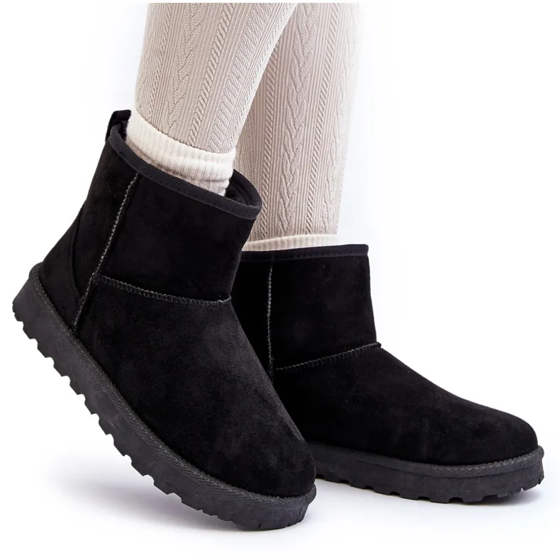 Women's Eco Suede Snow Boots Black Enranta