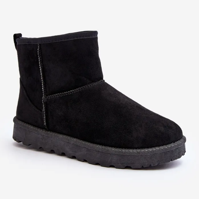 Women's Eco Suede Snow Boots Black Enranta