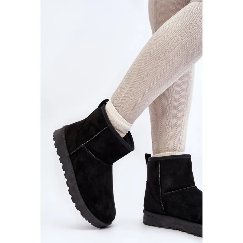 Women's Eco Suede Snow Boots Black Enranta