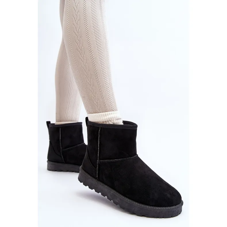 Women's Eco Suede Snow Boots Black Enranta