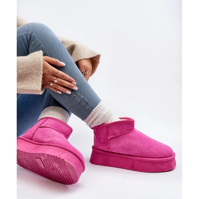 Women's Snow Boots With a Thick Sole, Pink Caliksa