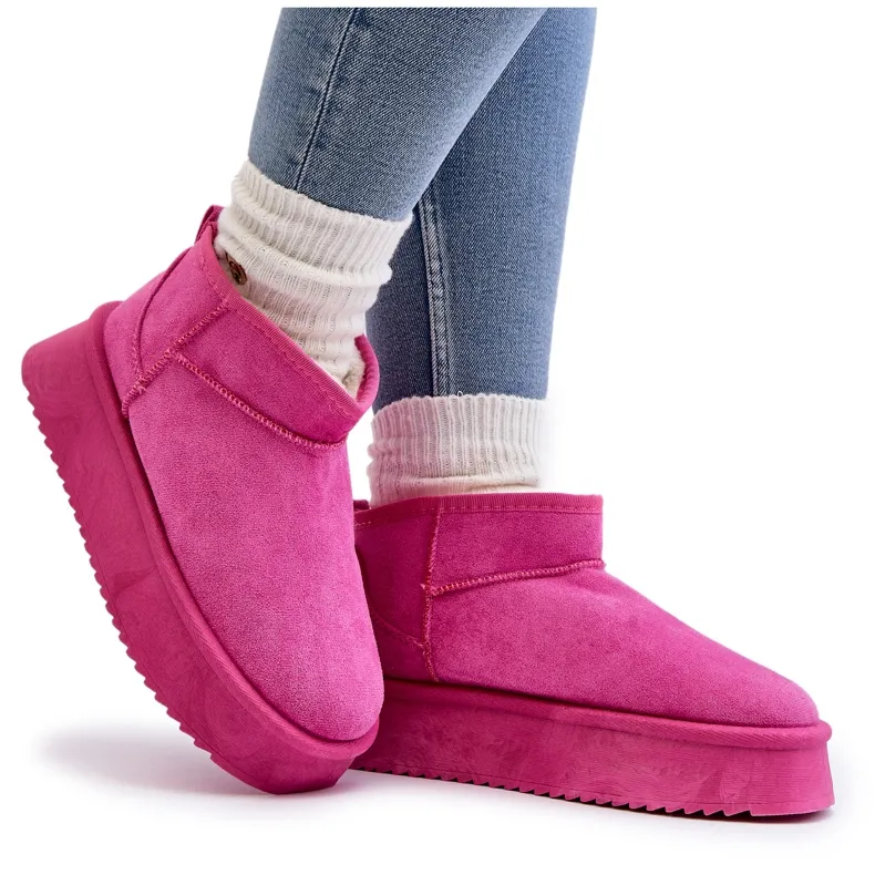 Women's Snow Boots With a Thick Sole, Pink Caliksa