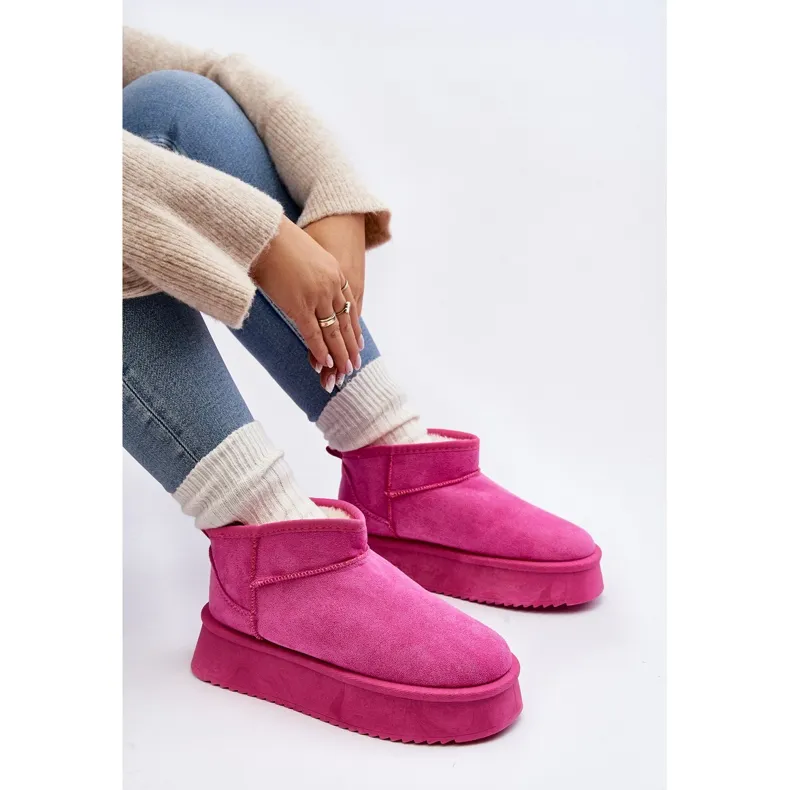 Women's Snow Boots With a Thick Sole, Pink Caliksa