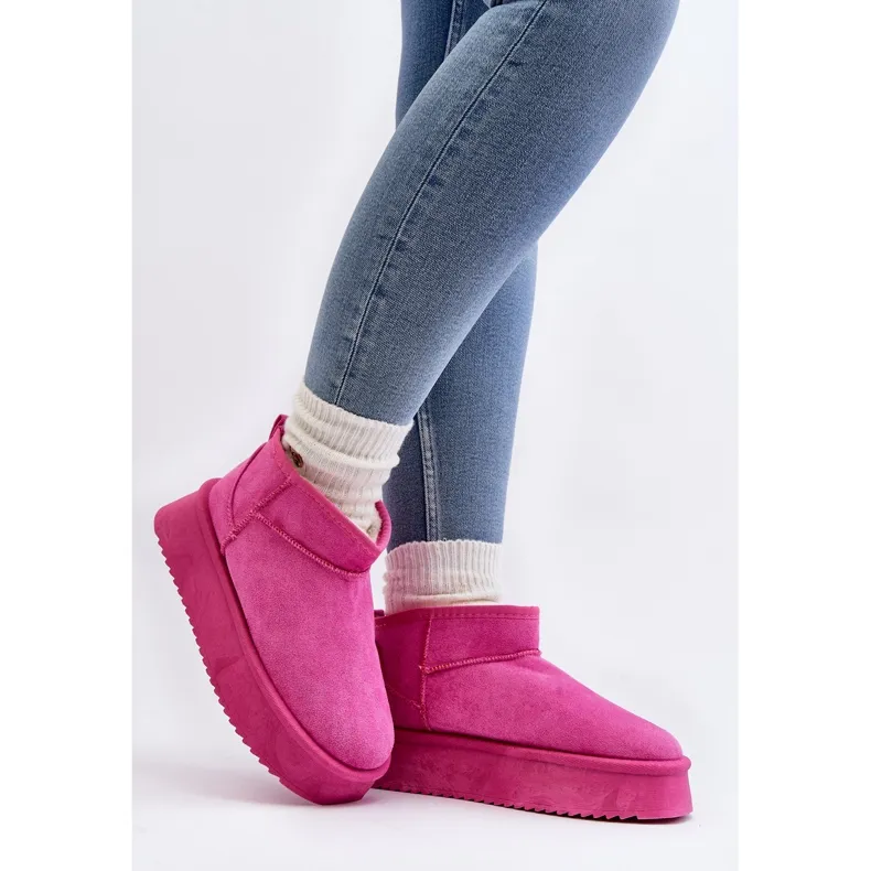 Women's Snow Boots With a Thick Sole, Pink Caliksa