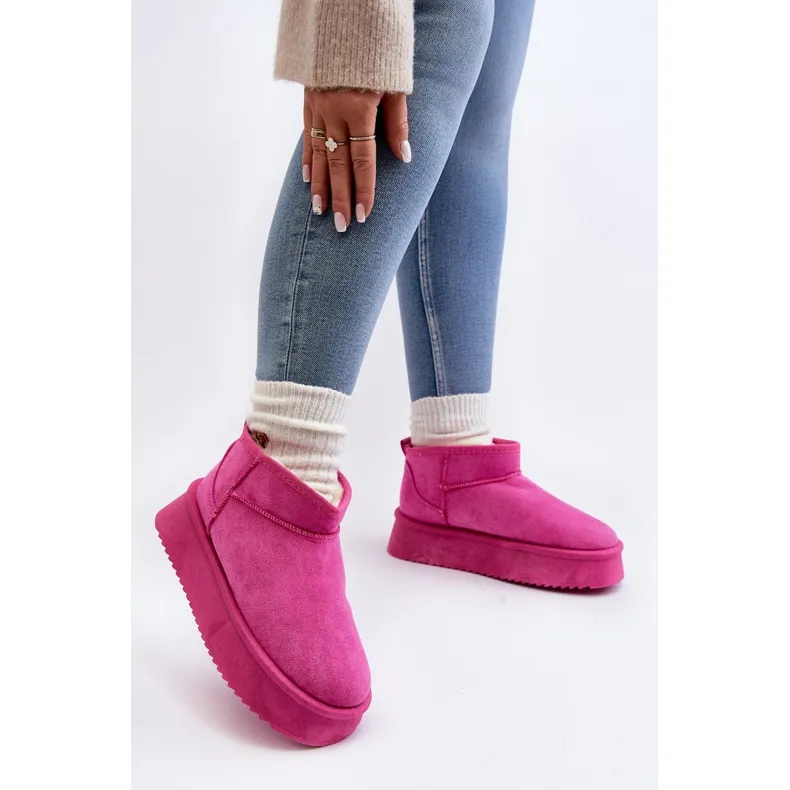 Women's Snow Boots With a Thick Sole, Pink Caliksa