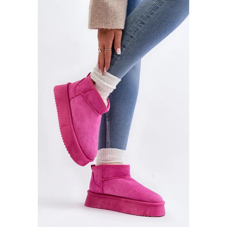 Women's Snow Boots With a Thick Sole, Pink Caliksa