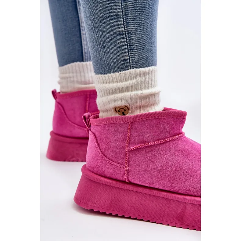 Women's Snow Boots With a Thick Sole, Pink Caliksa