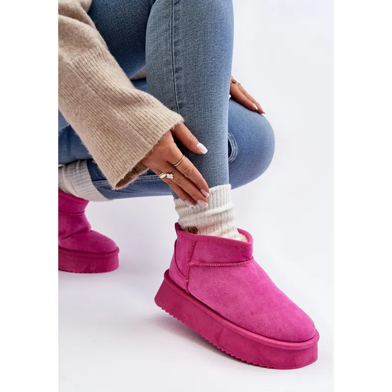 Women's Snow Boots With a Thick Sole, Pink Caliksa